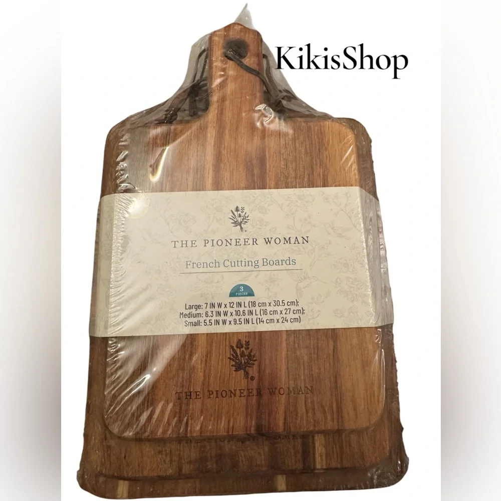 The Pioneer Woman 3-Piece Acacia Wood French Cutting Boards